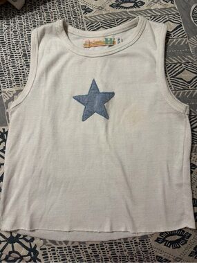 Vintage Havana Kids White Tank with Blue Star